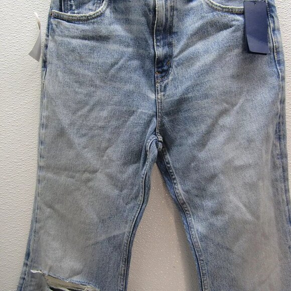 NEW POLO RALPH LAUREN Womens Crop Flare Distressed Jeans Size 27 Dossi Blue - Picture 6 of 16